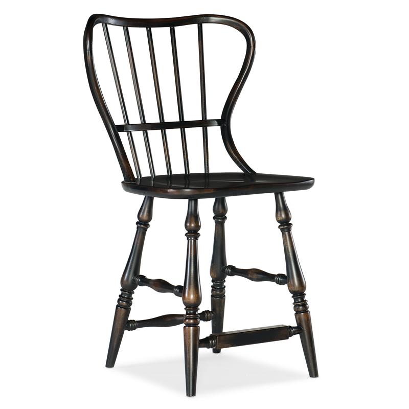 Home Square Dining Room Back Counter Stool in Black - Set of 2
