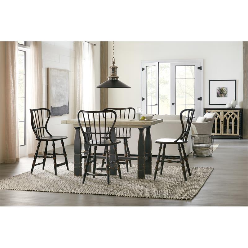 Home Square Dining Room Back Counter Stool in Black - Set of 2