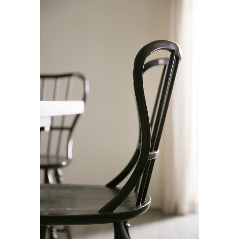 Home Square Dining Room Back Counter Stool in Black - Set of 2