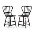 Home Square Dining Room Back Counter Stool in Black - Set of 2