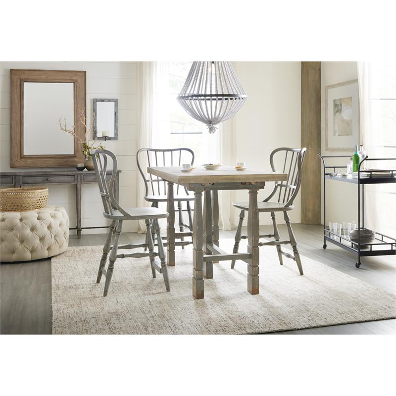 Home Square Dining Room Spindle Back Counter Stool in Speckled Gray - Set of 2