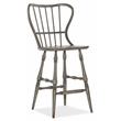 Home Square Dining Room Spindle Back Bar Stool in Speckled Gray - Set of 2