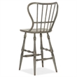 Home Square Dining Room Spindle Back Bar Stool in Speckled Gray - Set of 2