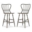 Home Square Dining Room Spindle Back Bar Stool in Speckled Gray - Set of 2