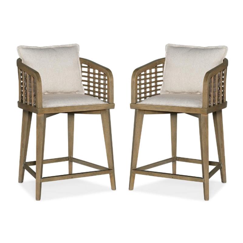 Home Square Dining Room Sundance Barrel Back Counter Stool - Set of 2
