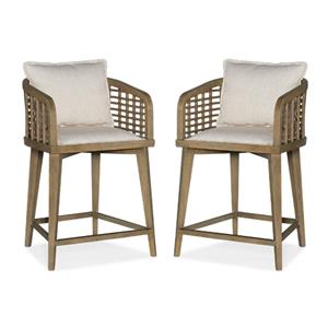 Home Square Dining Room Sundance Barrel Back Counter Stool - Set of 2