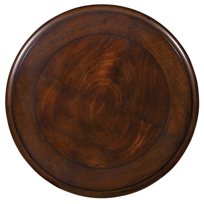 Home Square Traditional Wood End Table in Mahogany - Set of 2
