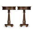 Home Square Traditional Wood End Table in Mahogany - Set of 2
