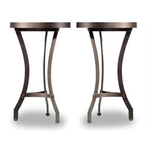 Home Square Armand Martini Table in Light Wood Finish - Set of 2