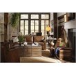 Home Square End Table with Pedestal Base in Timeworn Saddle Brown - Set of 2