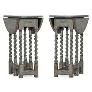 Home Square Prause Gate Leg Round Table in Blue Bonnet - Set of 2