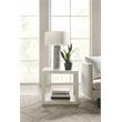Home Square Square Metal End Table in Lacquered Burlap - Set of 2