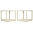 Home Square Square Metal End Table in Lacquered Burlap - Set of 2