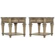 Home Square Rectangle One Drawer End Table in Natural - Set of 2