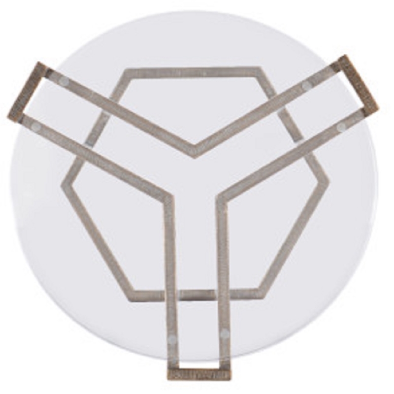 Home Square Textured Metal Base Round End Table in Antique Brass - Set of 2