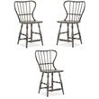 Home Square Dining Room Spindle Back Counter Stool in Speckled Gray - Set of 3