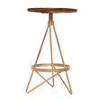 Home Square Wood Counter Height Stool in Elm and Gold - Set of 2