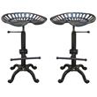 Home Square Adjustable Tractor Seat Stool in Black - Set of 2
