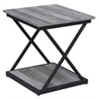 Home Square Metal Side Table in Gray and Black Finish - Set of 2