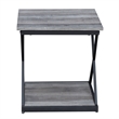 Home Square Metal Side Table in Gray and Black Finish - Set of 2