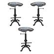 Home Square Adjustable Tractor Seat Stool in Black - Set of 3