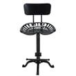 Home Square Tractor Seat Stool with Back in Black - Set of 3