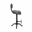 Home Square Tractor Seat Stool with Back in Black - Set of 3