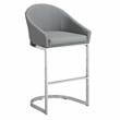 Home Square 26 Inch Upholstered Counter Stool in Gray - Set of 3