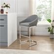 Home Square 26 Inch Upholstered Counter Stool in Gray - Set of 3