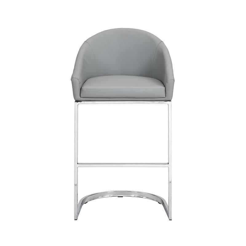 Home Square 26 Inch Upholstered Counter Stool in Gray - Set of 3