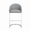 Home Square 26 Inch Upholstered Counter Stool in Gray - Set of 3