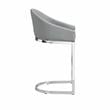 Home Square 26 Inch Upholstered Counter Stool in Gray - Set of 3
