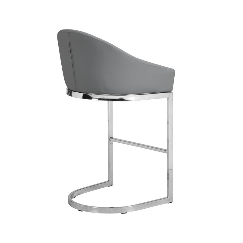 Home Square 26 Inch Upholstered Counter Stool in Gray - Set of 3