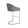 Home Square 26 Inch Upholstered Counter Stool in Gray - Set of 3