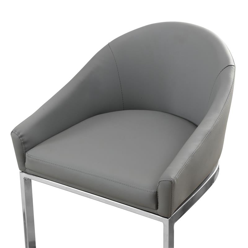 Home Square 26 Inch Upholstered Counter Stool in Gray - Set of 3