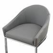 Home Square 26 Inch Upholstered Counter Stool in Gray - Set of 3