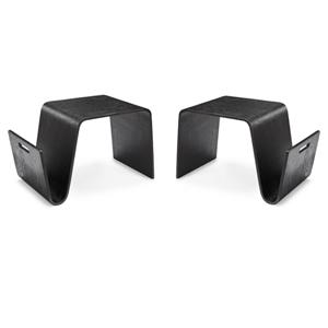 Home Square 26&quot Wood Rectangle End Table in Black - Set of 2