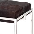 Home Square Stainless Steel Hide Counter Stool in Nickel & Espresso - Set of 2
