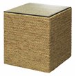 Home Square Square Coastal Glass Side Table in Natural - Set of 2