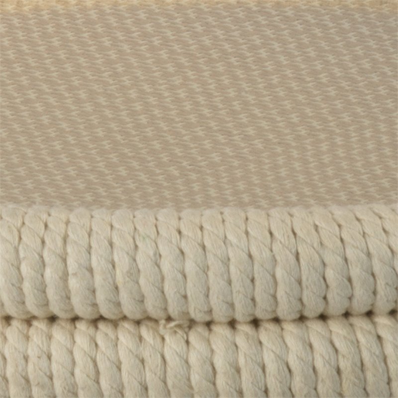Home Square 2-Shelf Coastal Rattan & Rope Side Table in White - Set of 2
