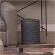 Home Square Wildflower Coastal Ceramic Side Table in Dark Blue - Set of 2