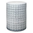 Home Square Wildflower Coastal Ceramic Side Table in White - Set of 2