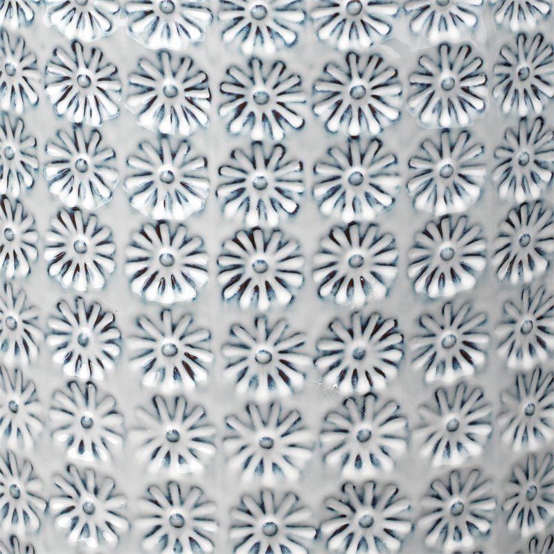 Home Square Wildflower Coastal Ceramic Side Table in White - Set of 2