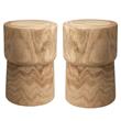 Home Square Traditional Solid Wood Side Table in Natural - Set of 2
