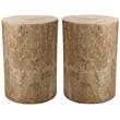 Home Square Traditional Solid Wood Side Table in Natural Finish - Set of 2