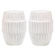 Home Square Coastal Ceramic Side Table in White Ombre - Set of 2