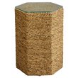 Home Square Coastal Glass & Sea Grass Side Table in Natural - Set of 2