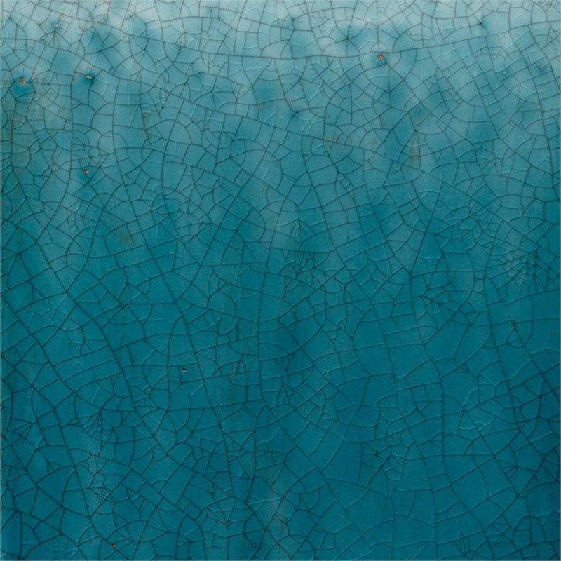 Home Square Large Transitional Ceramic Side Table in Azure Blue - Set of 2