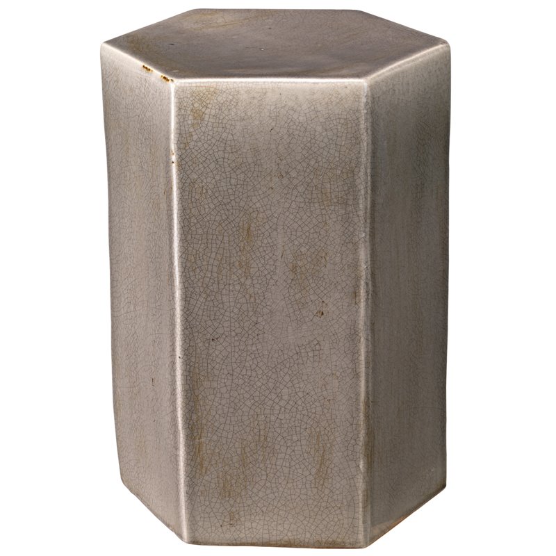 Home Square Large Transitional Ceramic Side Table in Gray - Set of 2