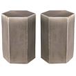 Home Square Large Transitional Ceramic Side Table in Gray - Set of 2